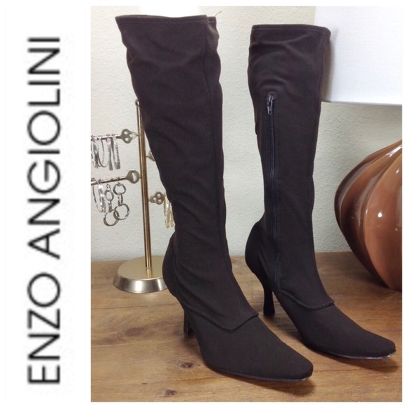 Enzo Angiolini Shoes - Enzo Angiolini Brown Pointed Knee Sock Boots